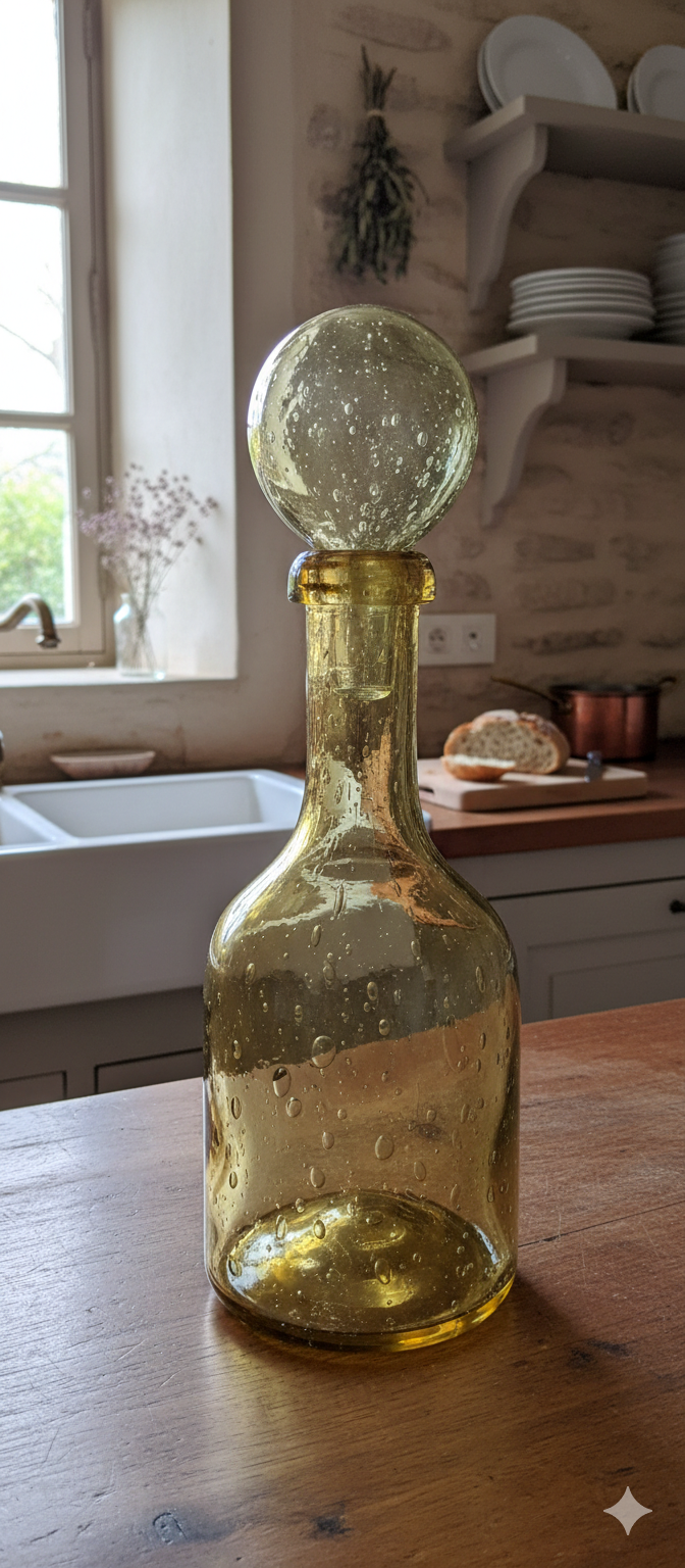 Bouteille en verre bullé